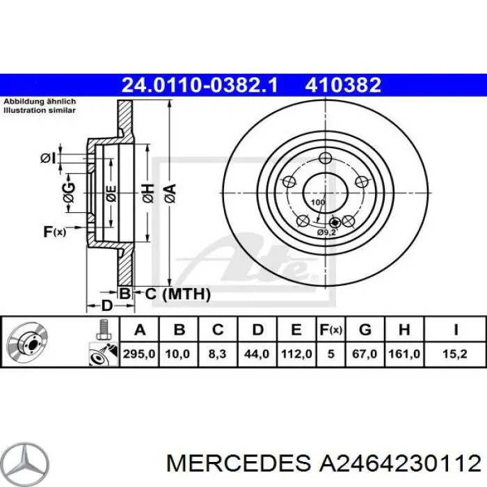 Гальмівні диски A2464230112 Mercedes