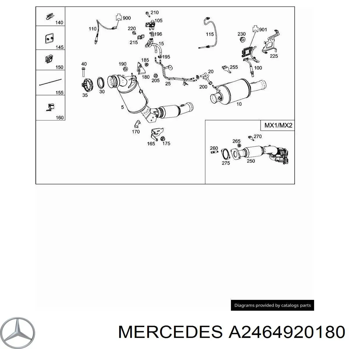 Прокладка прийомної труби глушника A2464920180 Mercedes