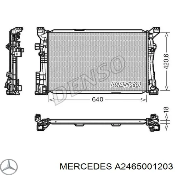 Купити A2465001203 Mercedes Радіатор двигуна