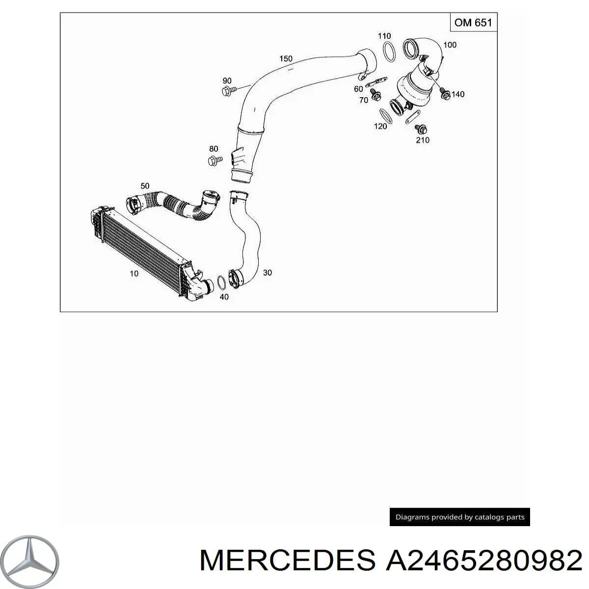 Шланг/патрубок интеркуллера A2465280982 Mercedes