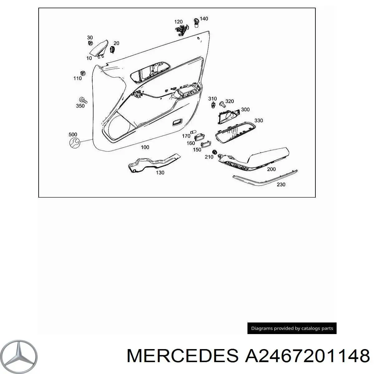 A2467201148 Mercedes Обшивка внутрішньої ручки дверей, передньої, лівої