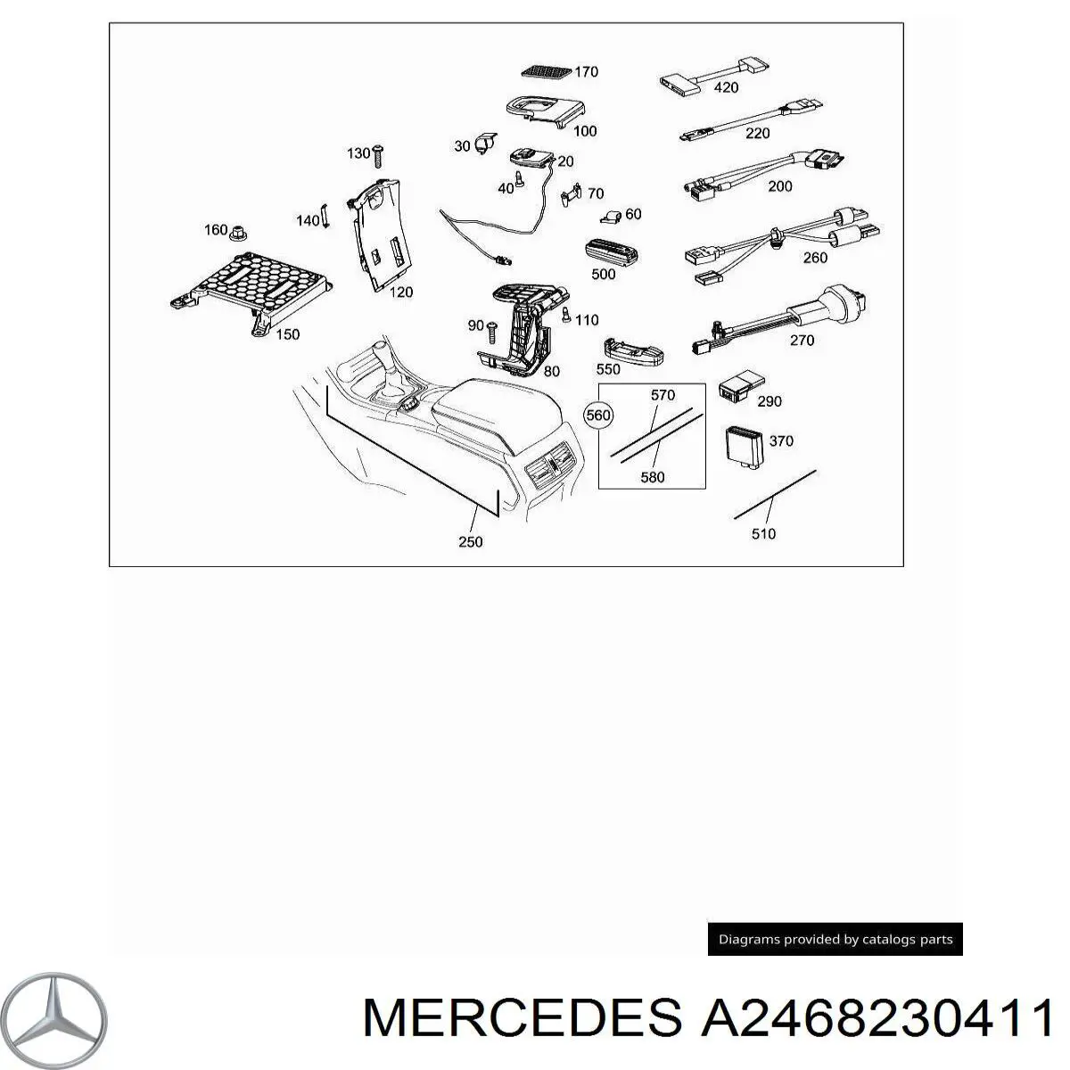 Mercedes A2468230411 ціна, від 12.70 USD