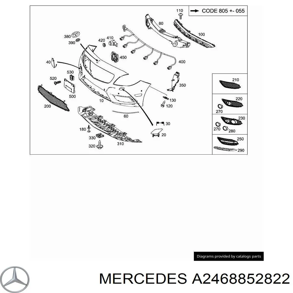  Mercedes A2468852822 ціна, від 25.25 USD