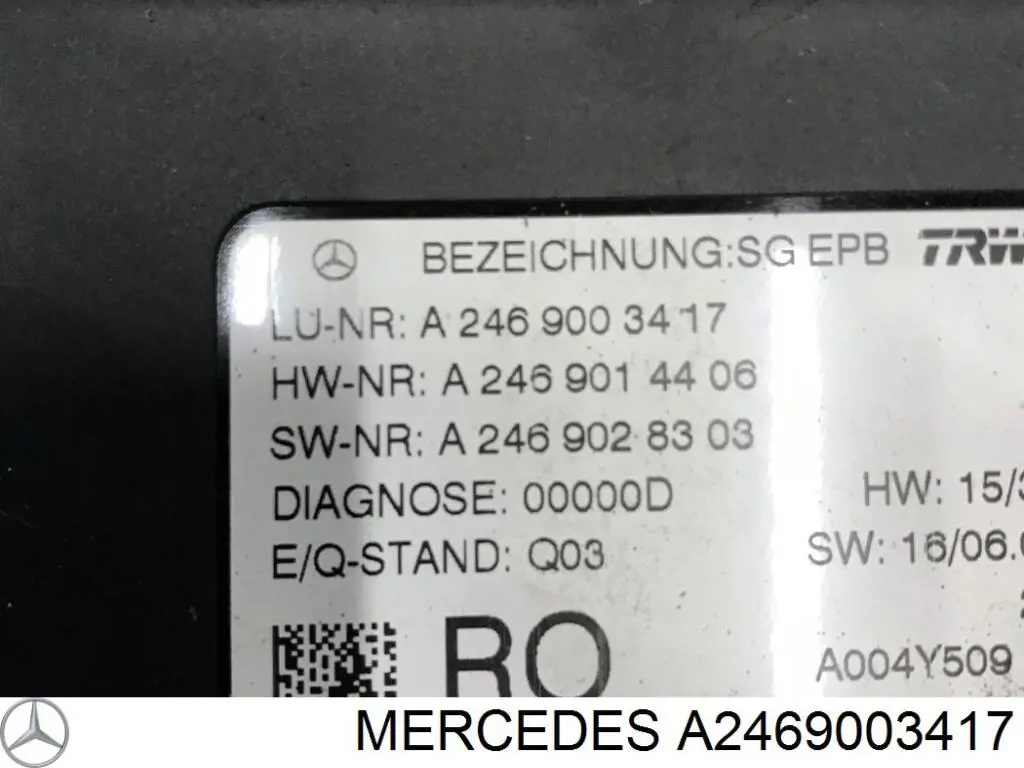 Блок керування (модуль) електромеханічного стояночного гальма Mercedes A2469014406 ціна, від 27.93 USD