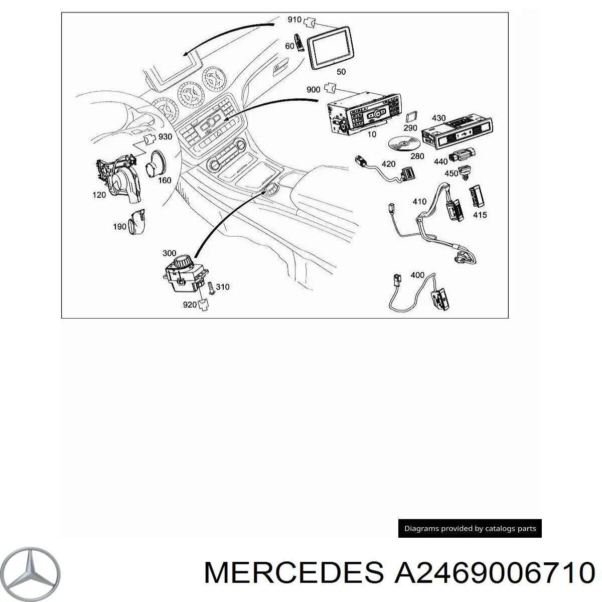 Купити A2469006710 Mercedes Блок кнопок центральної консолі