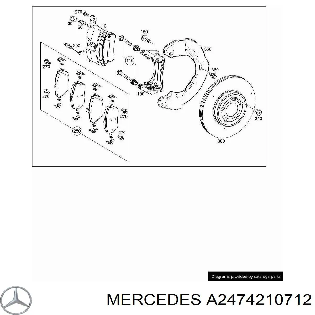 Диск переднього гальма Mercedes A2474210712 ціна, від 81.37 USD