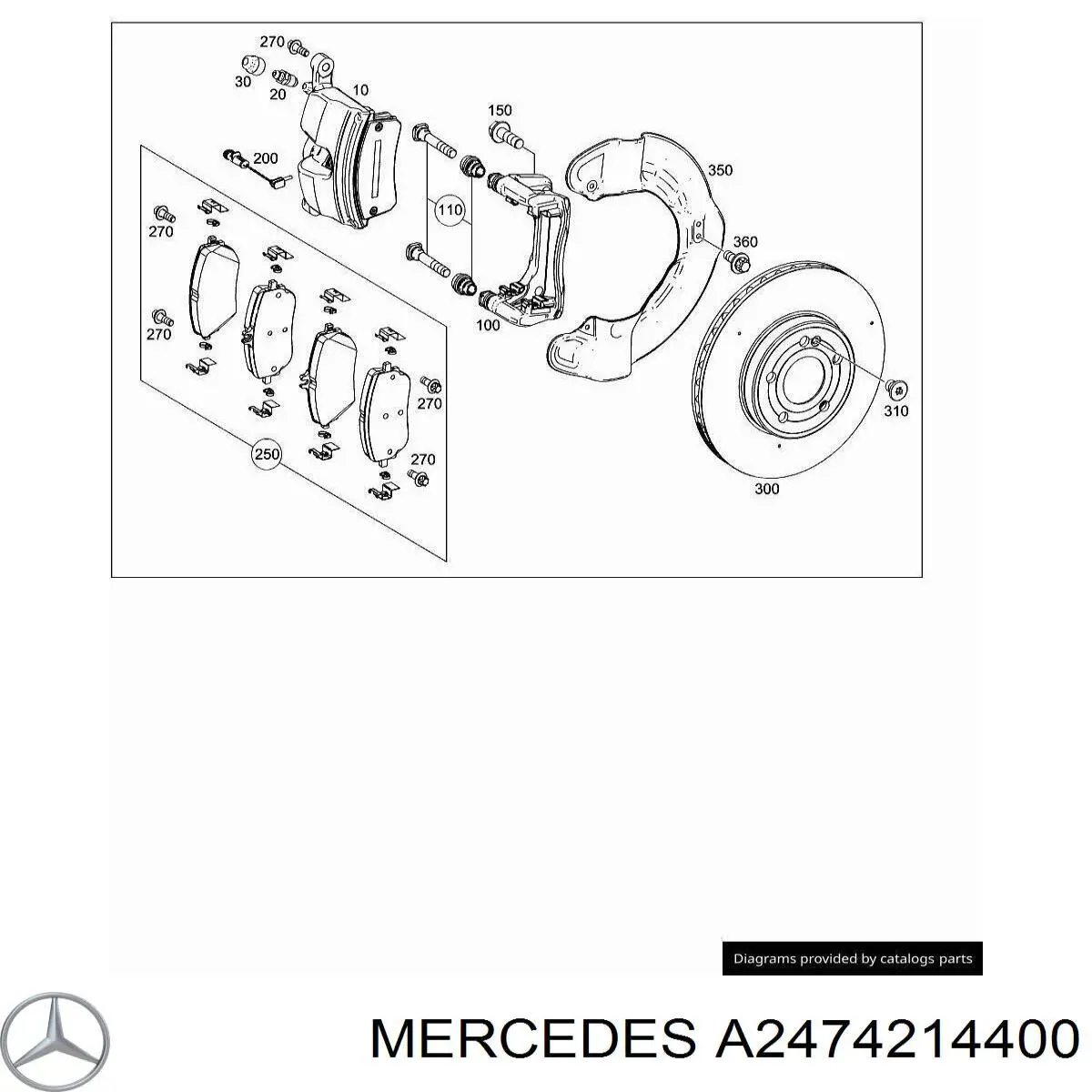 A2474214400 Mercedes Супорт гальмівний передній правий