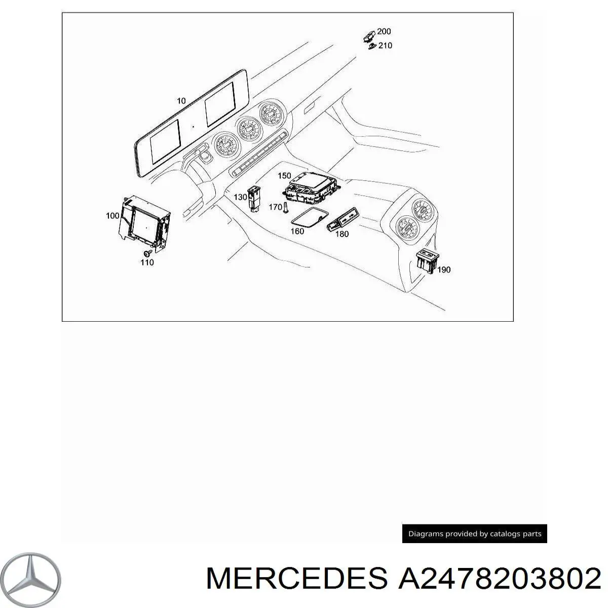  Mercedes A2478203802 ціна, від 50.68 USD