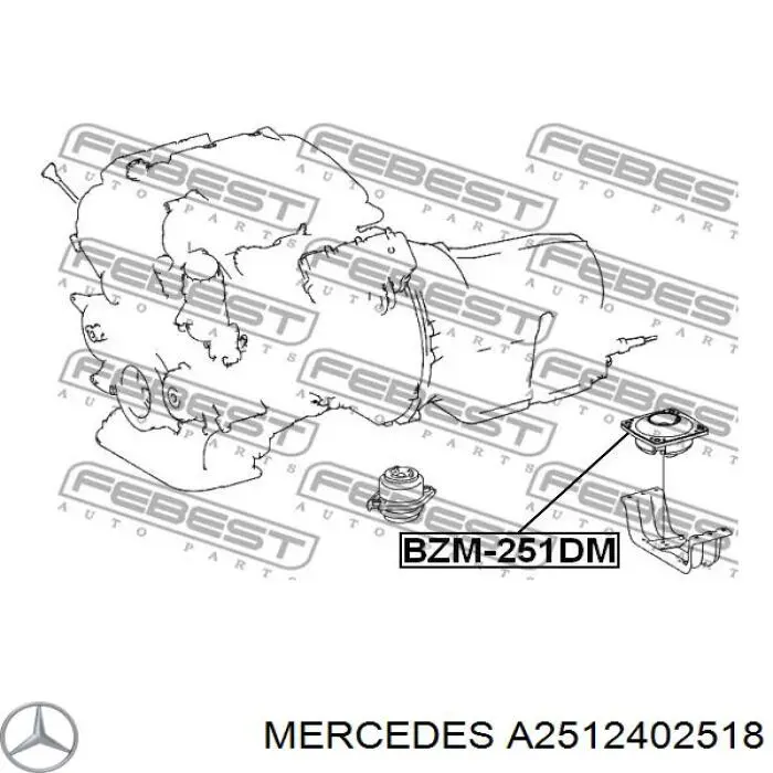 Подушка трансмісії (опора коробки передач) Mercedes A2512402518 ціна, від 27.85 USD