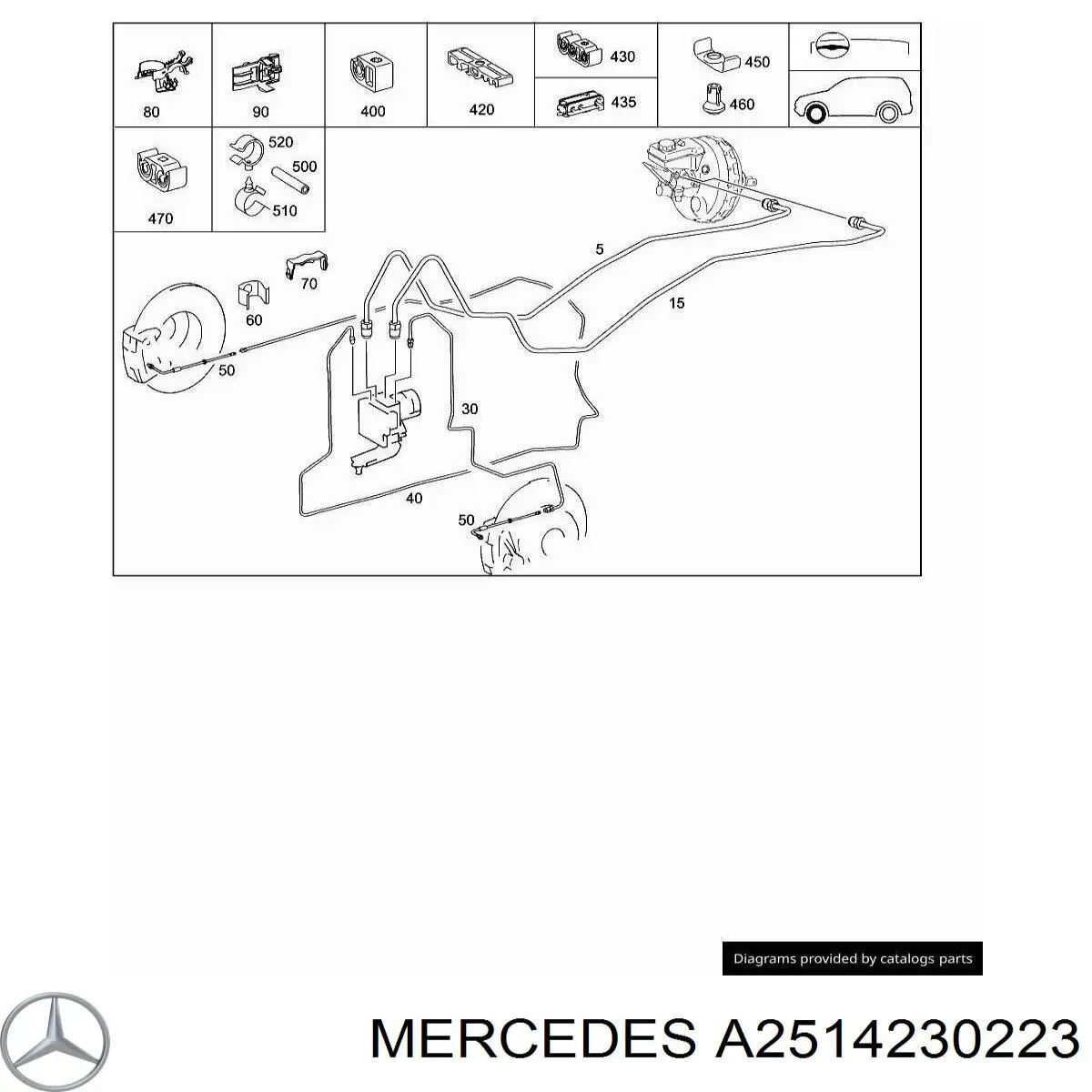 Купити A2514230223 Mercedes Скоба гальмівної трубки