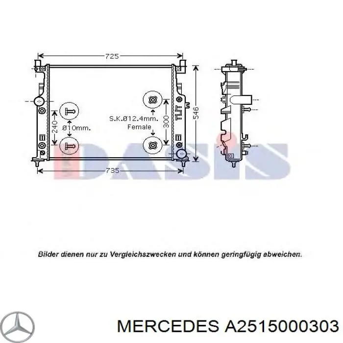 Радіатор основний Mercedes A2515000303 ціна, від 142.49 USD