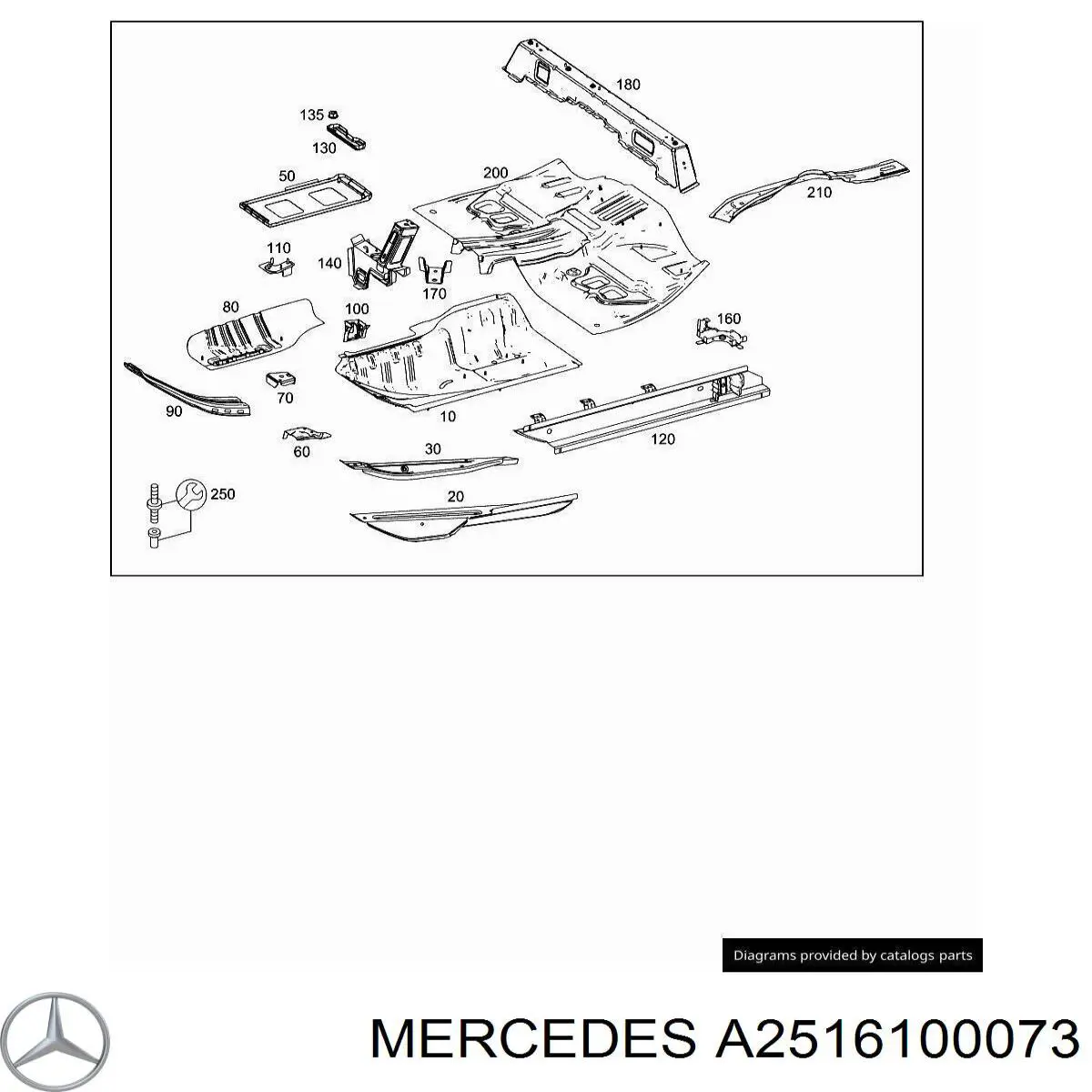  Mercedes A2516100073 ціна, від 72.20 USD