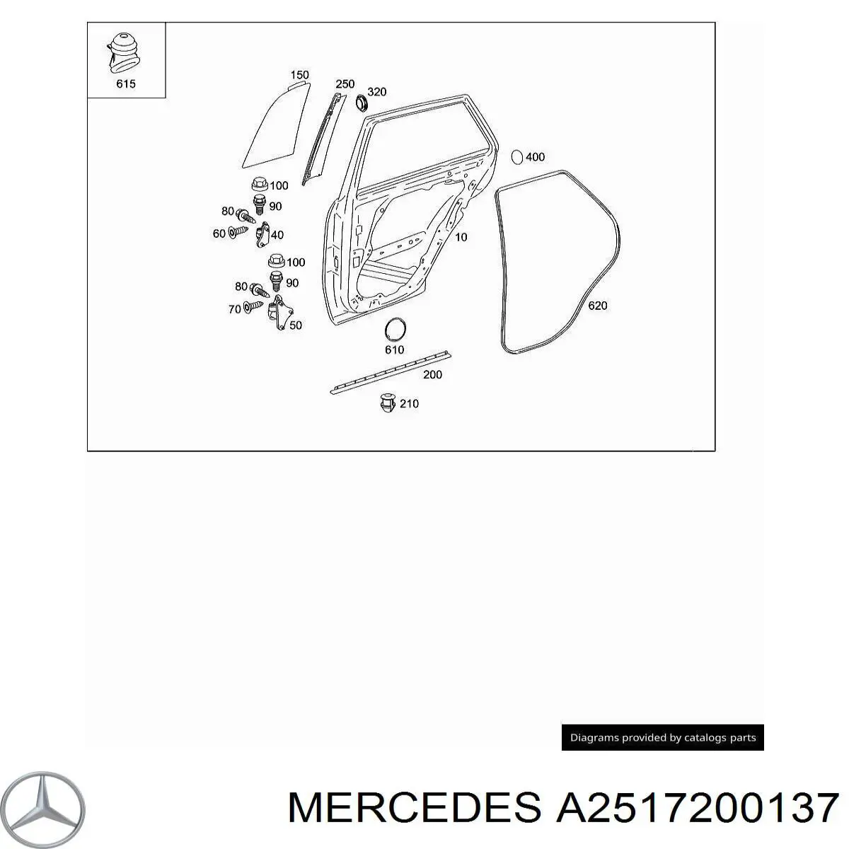 Купити A2517200137 Mercedes Петля водійських дверей