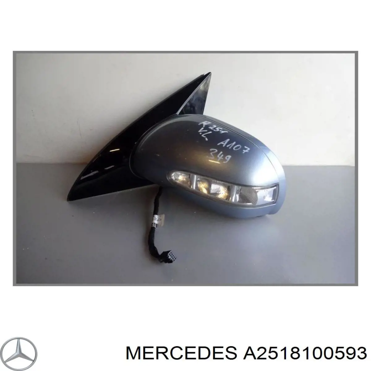 A2518100593 Mercedes Дзеркало заднього виду, ліве