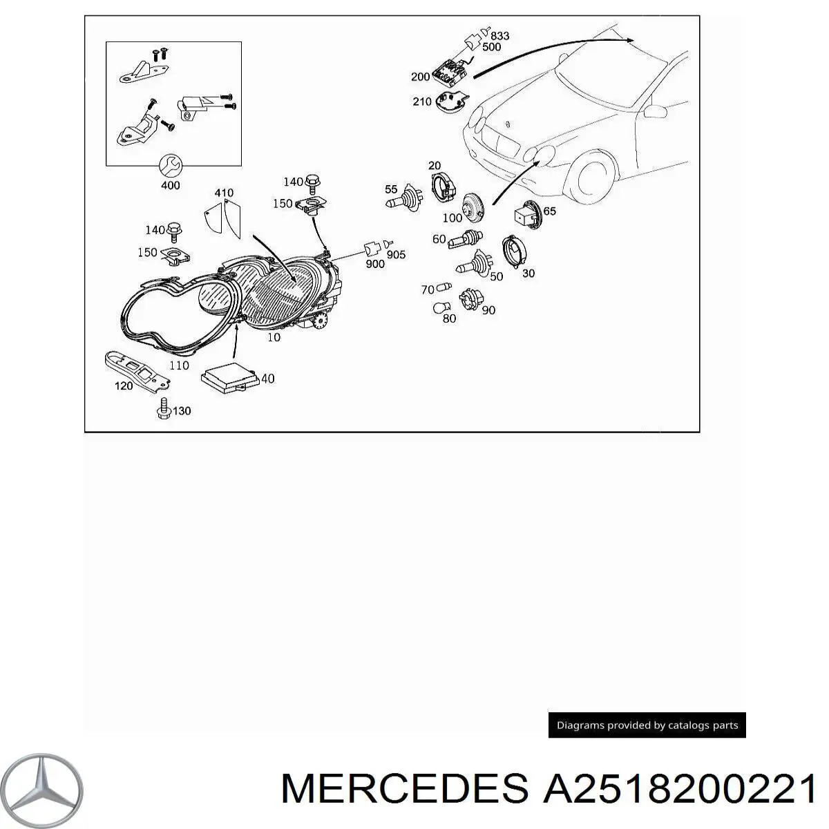  Mercedes A2518200221 ціна, від 31.04 USD