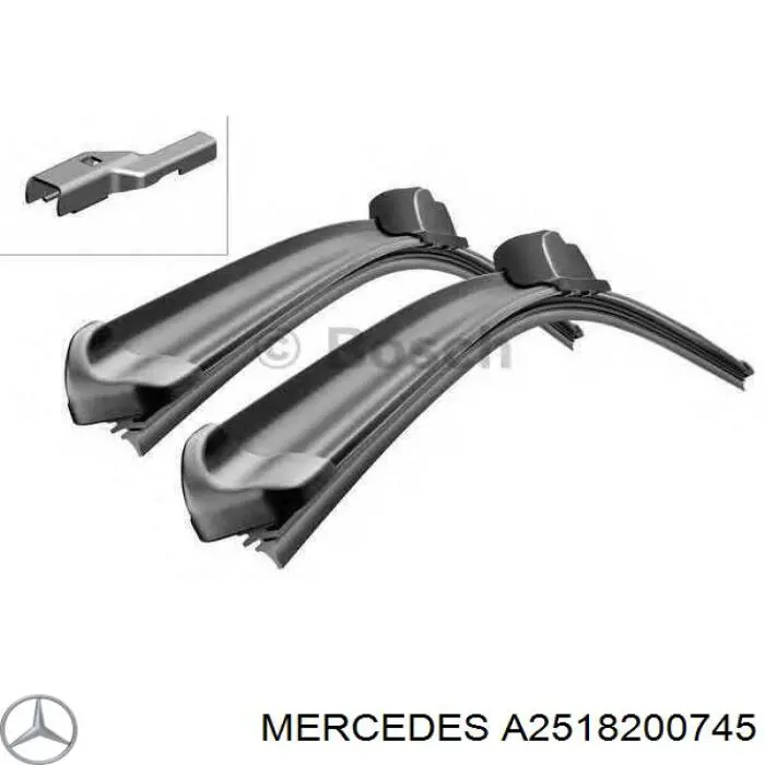 Щітка-двірник лобового скла, водійська Mercedes A2518200745 ціна, від 56.23 USD