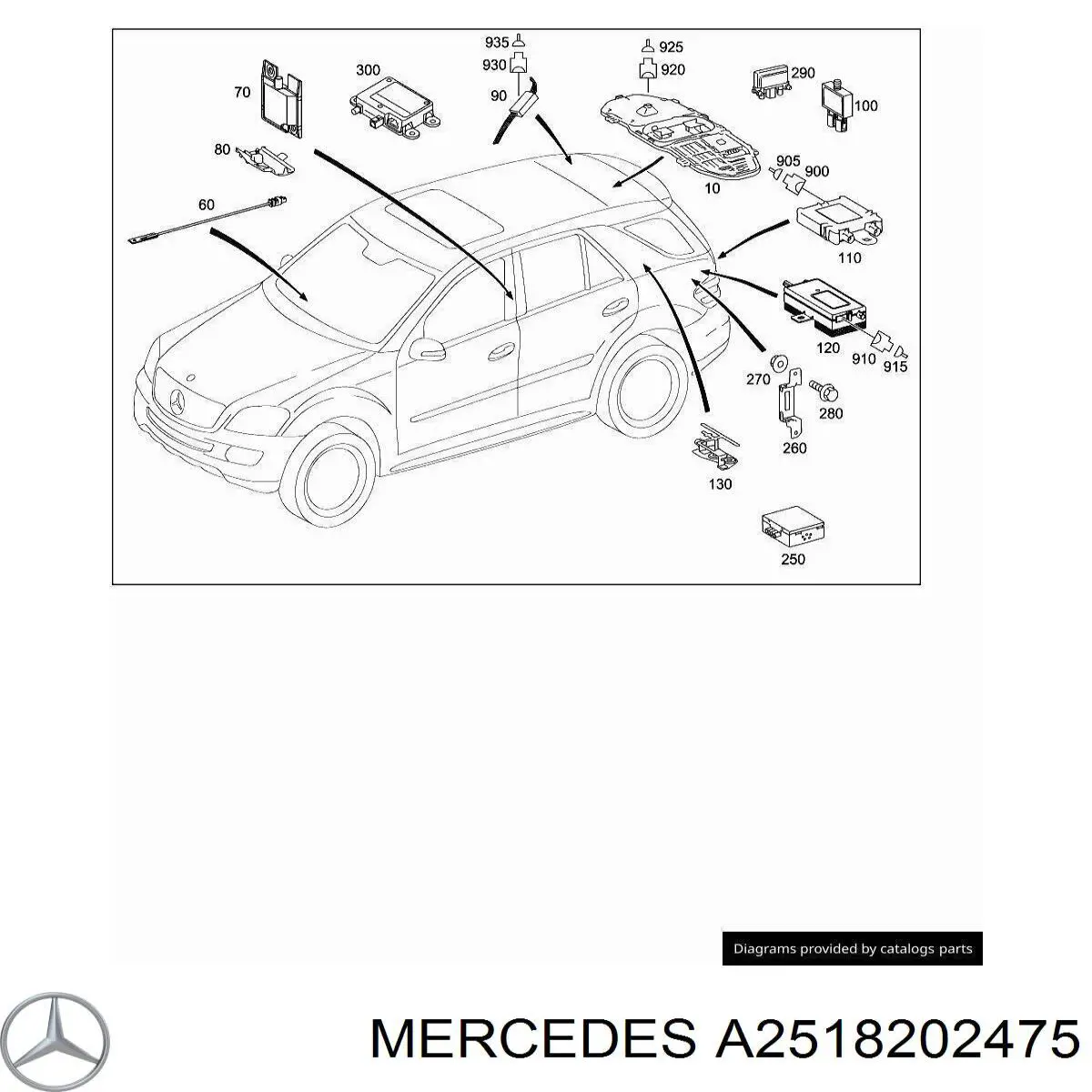 A2518202475 Mercedes Антена на дах