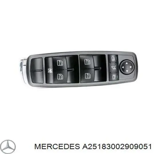 Кнопковий блок керування склопідіймачами передній лівий на Mercedes ML/GLE (W164)