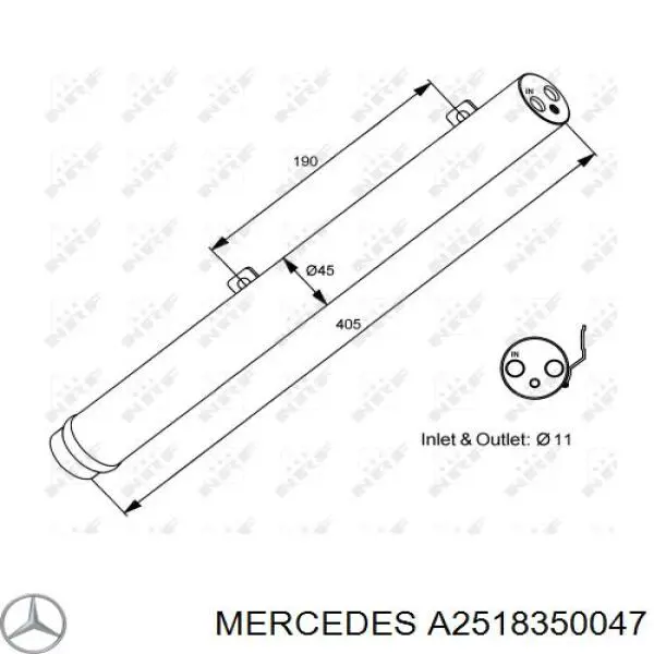 Купити A2518350047 Mercedes Ресивер-осушувач кондиціонера