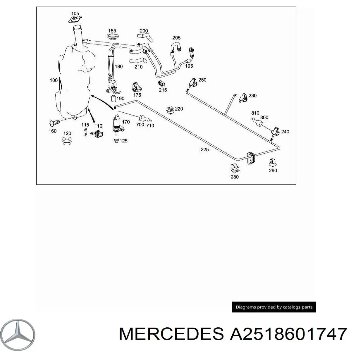 A2518601747 Mercedes Сопло омивача фари передньої, лівої