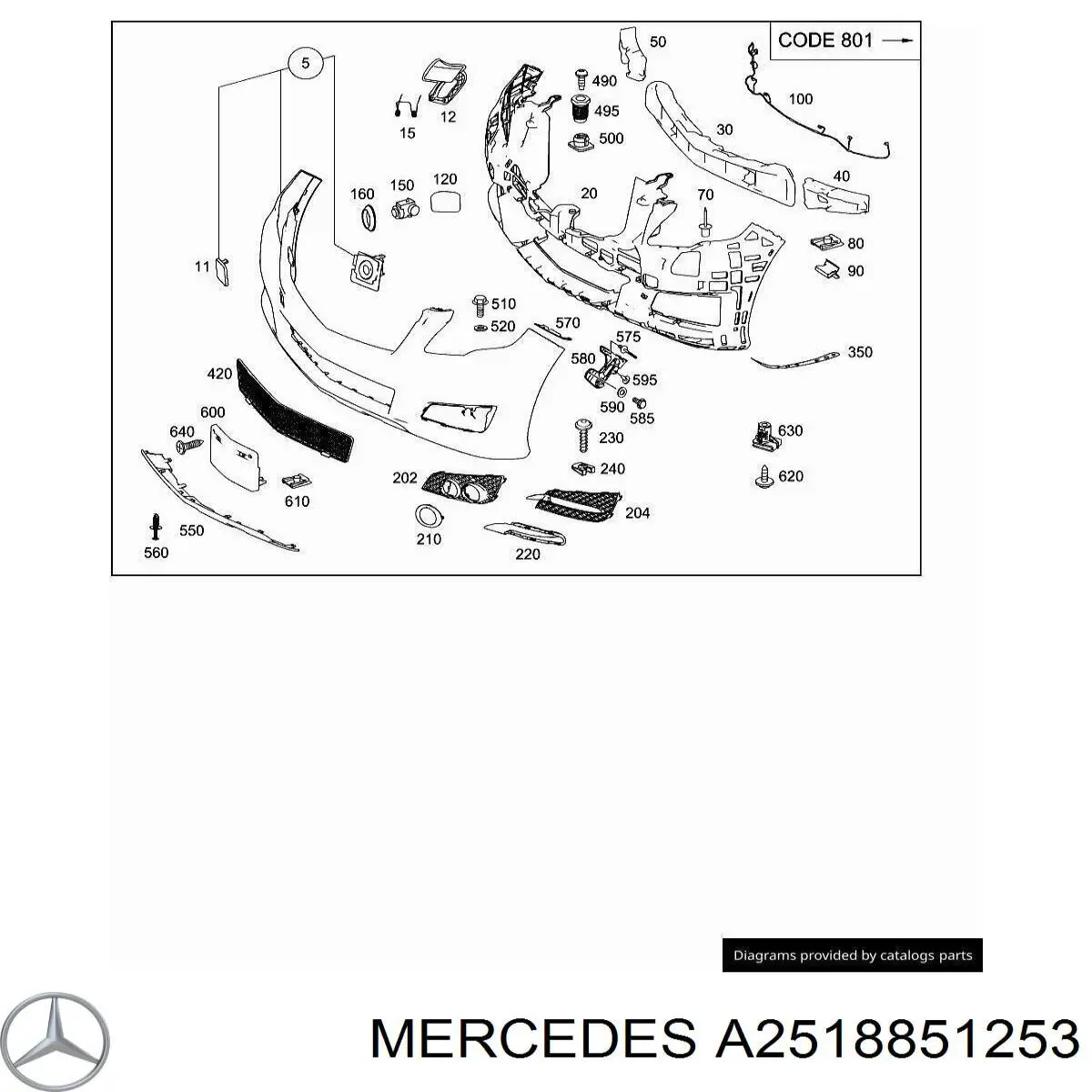  Mercedes A2518851253 ціна, від 16.81 USD