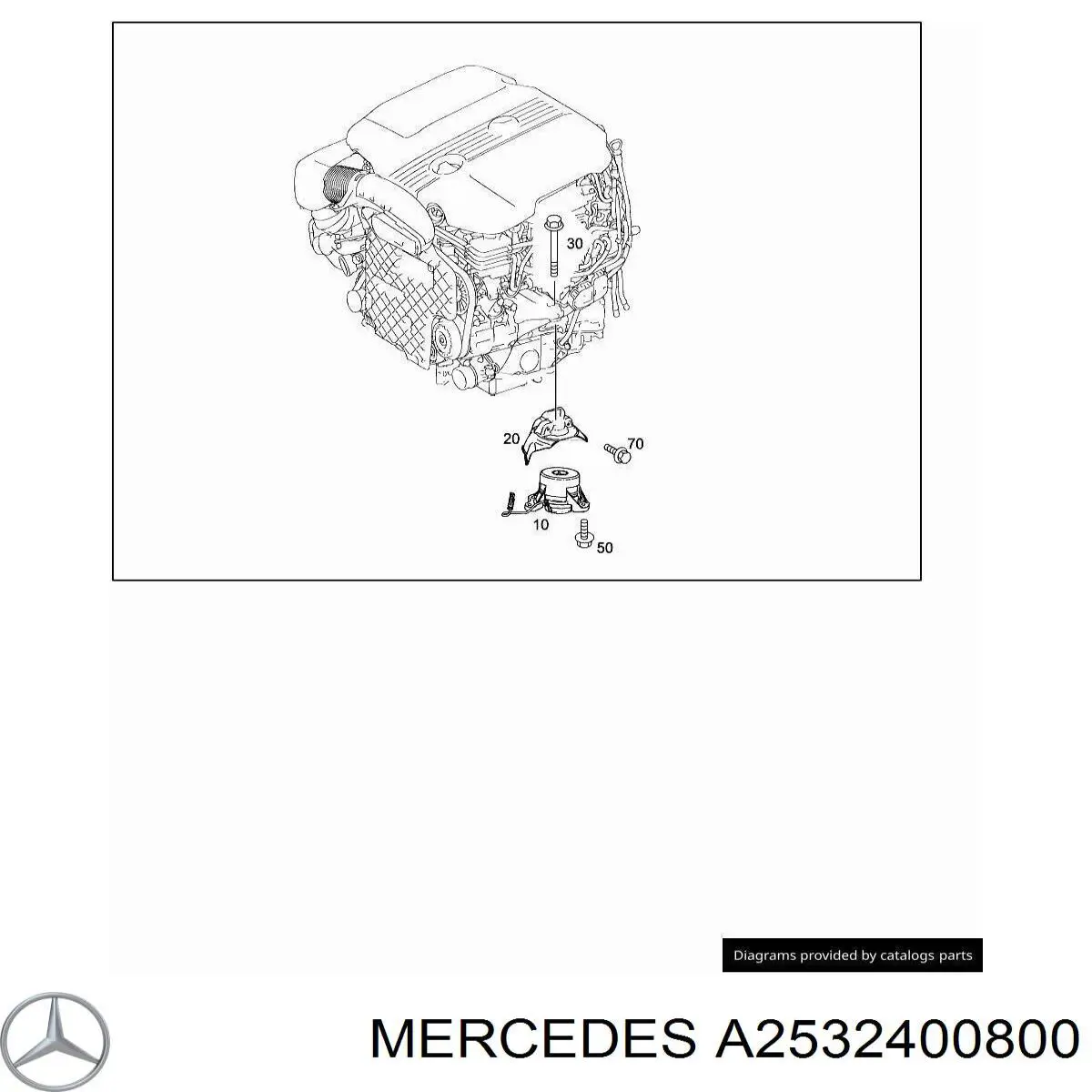 Купити A2532400800 Mercedes Подушка (опора) двигуна, права