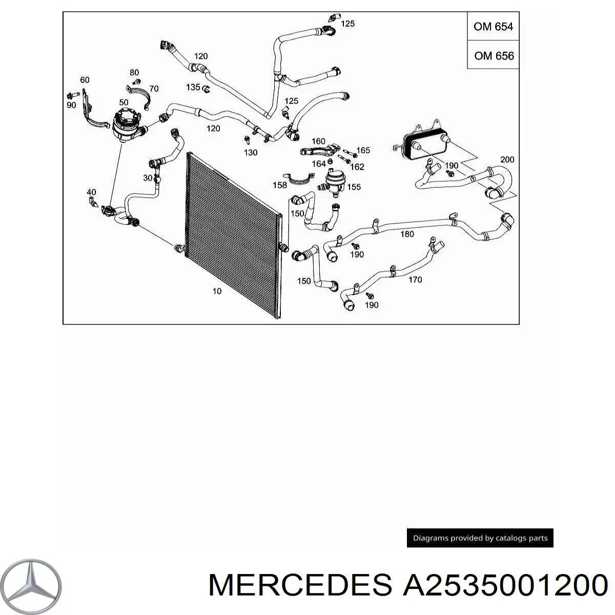 Бачок радіатора Mercedes A2535001200 ціна, від 39.65 USD