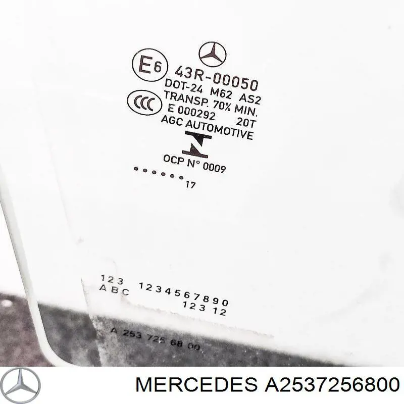 Купити A2537256800 Mercedes Скло передніх дверей, правою
