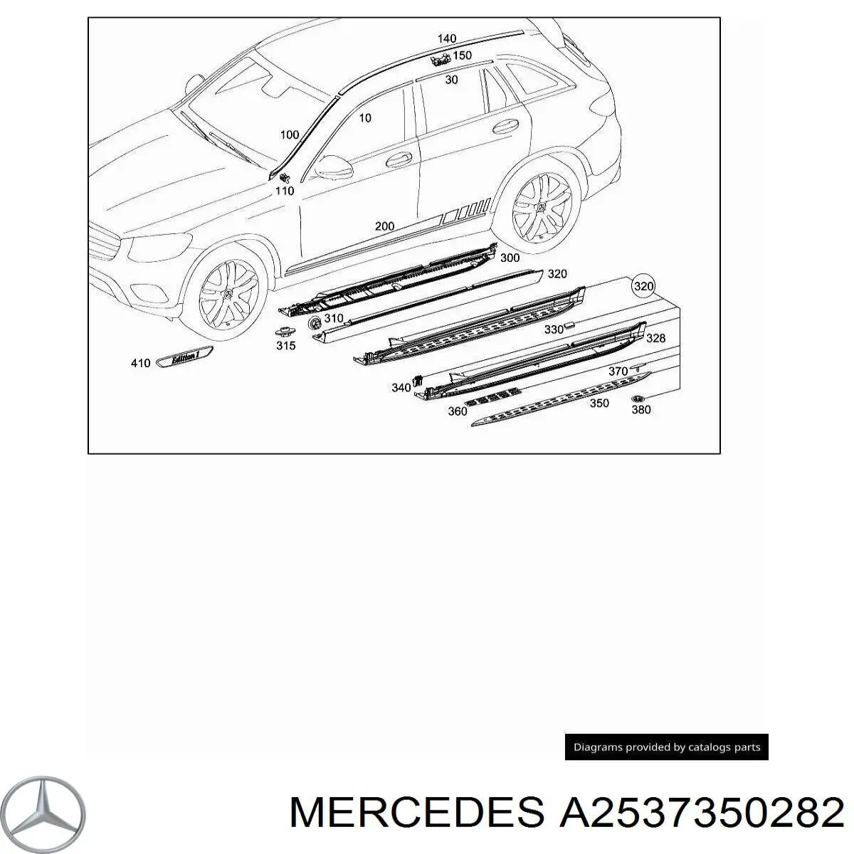  Mercedes A2537350282 ціна, від 37.95 USD