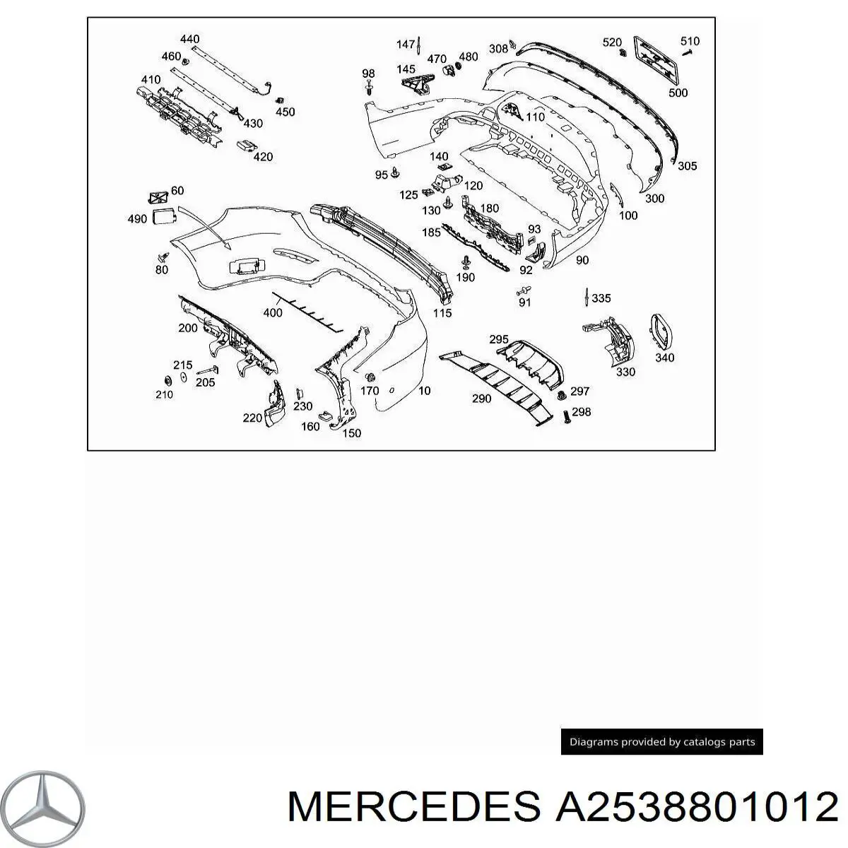 A2538801012 Mercedes Кронштейн бампера заднього, зовнішній правий