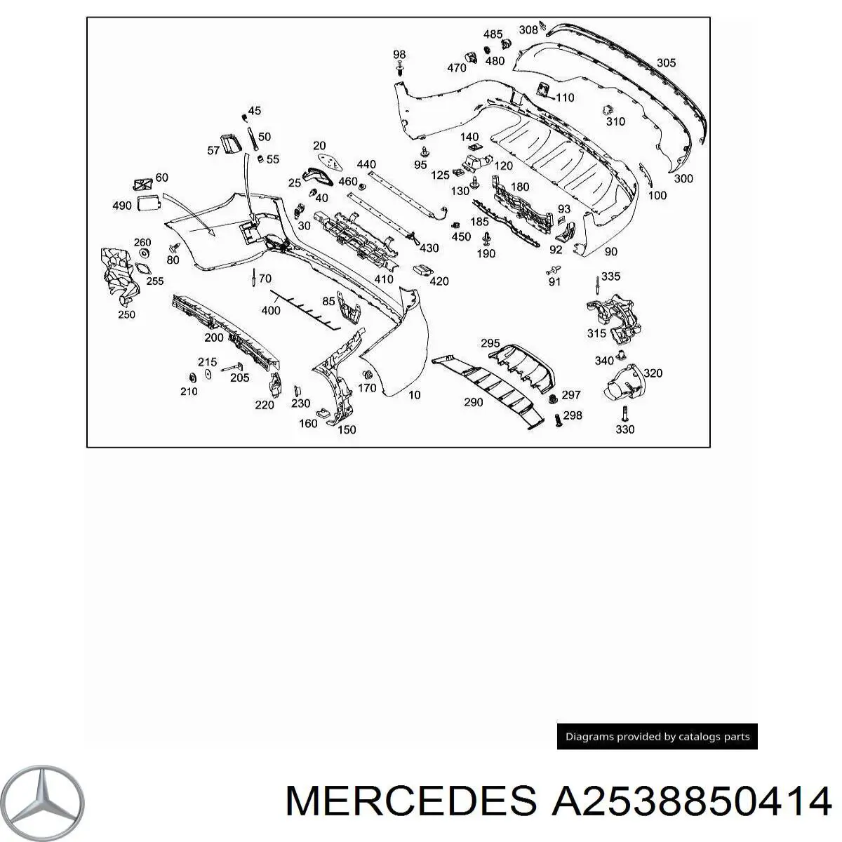 Кронштейн бампера заднього, правий Mercedes A2538850414 ціна, від 34.01 USD