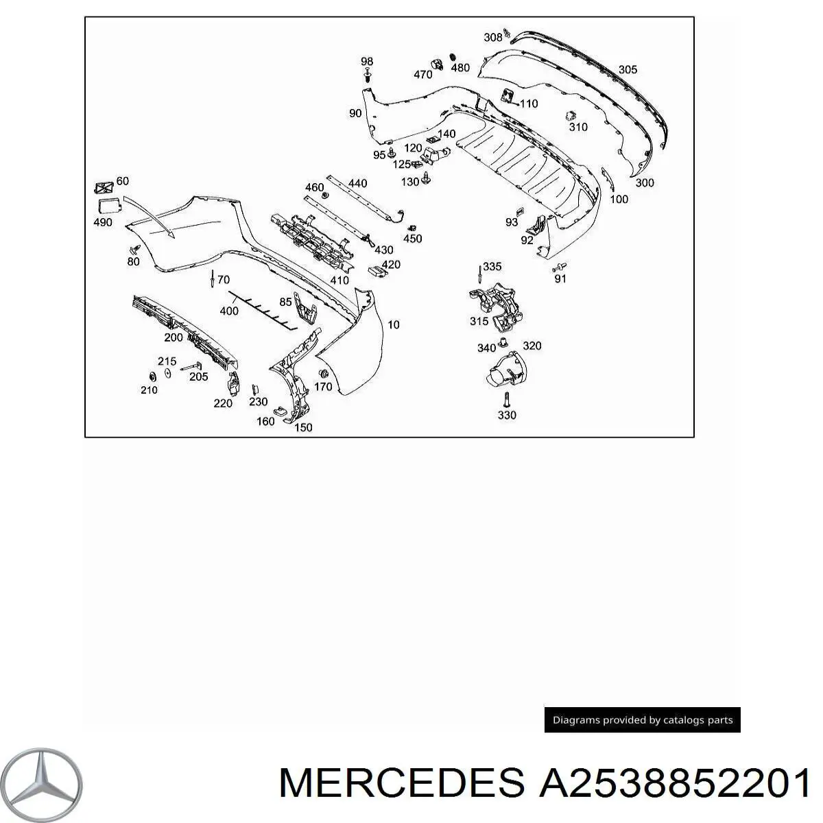 Лівий кронштейн заднього бампера Mercedes A2538852201 ціна, від 15.09 USD