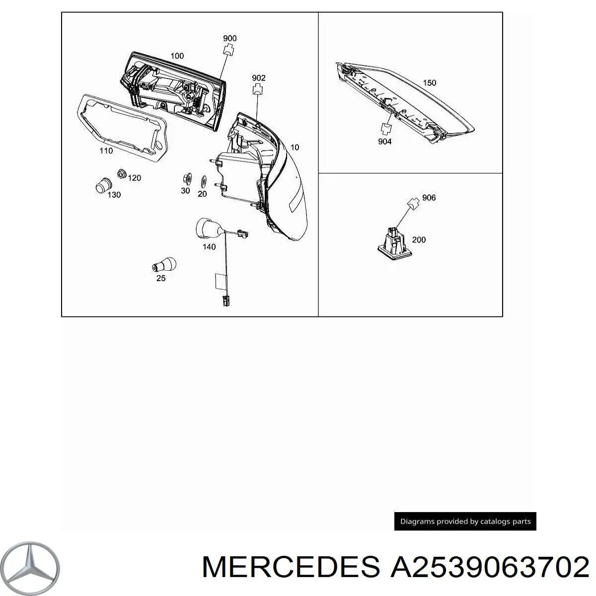 A2539063702 Mercedes Задня ліва фара
