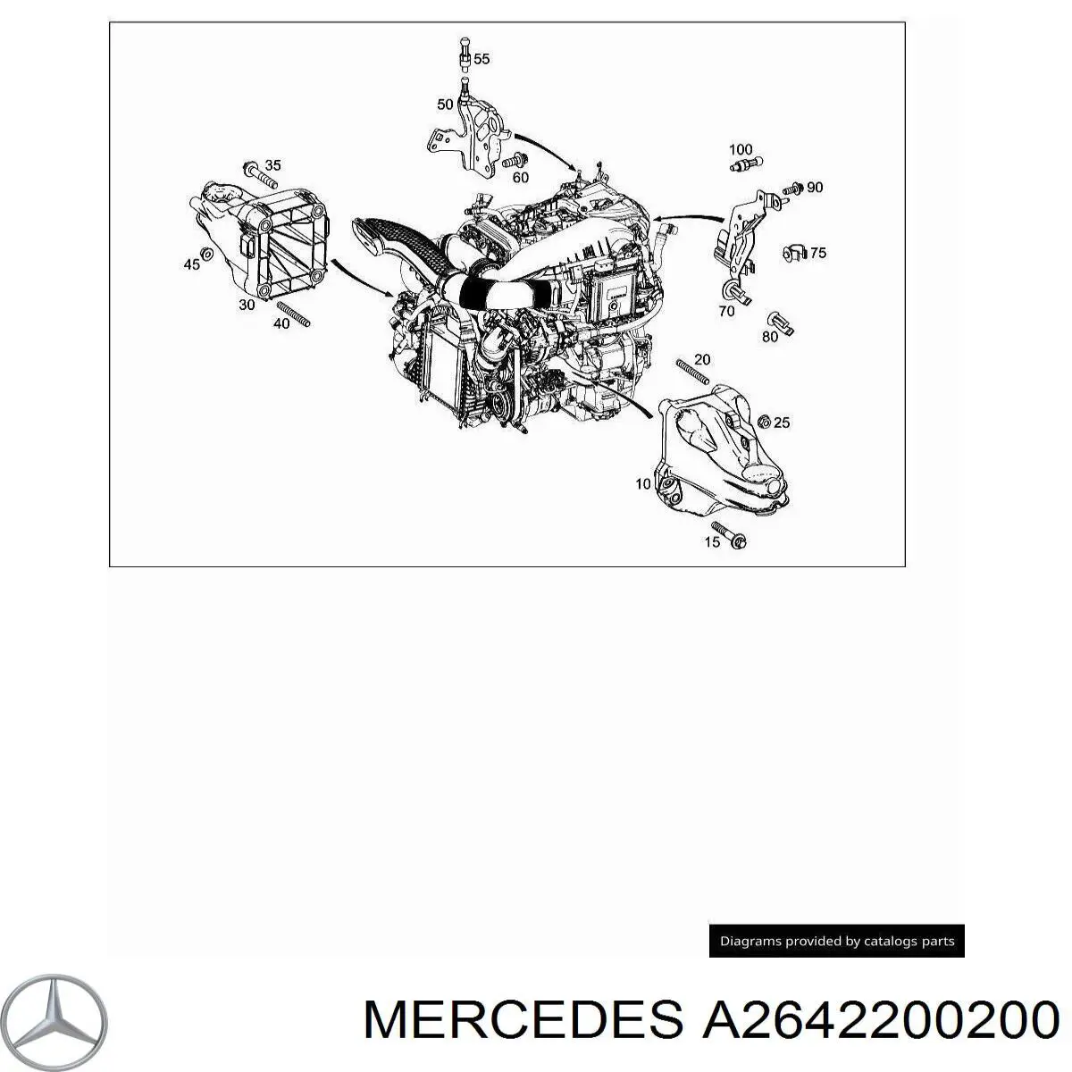 A2642200200 Mercedes Кронштейн подушки (опори) двигуна, лівої