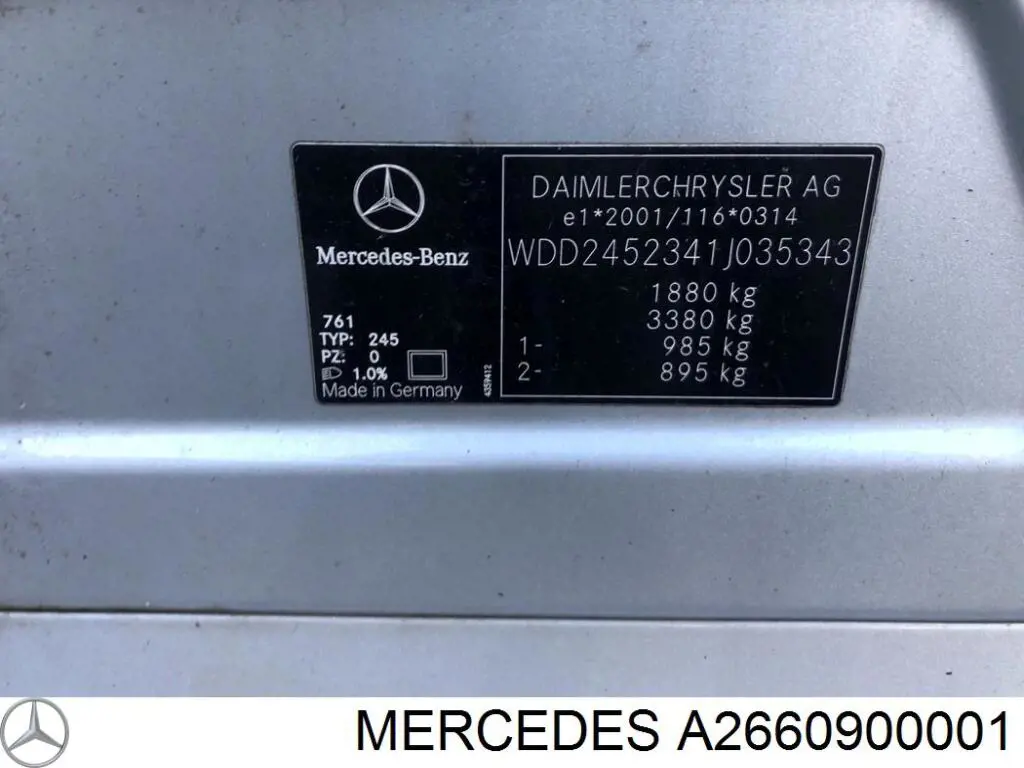  Mercedes A2660900001 ціна, від 25.68 USD