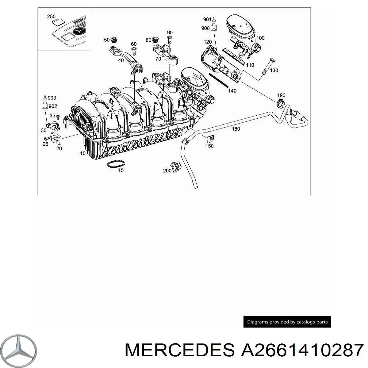 A2661410287 Mercedes Кронштейн повітряного фільтра