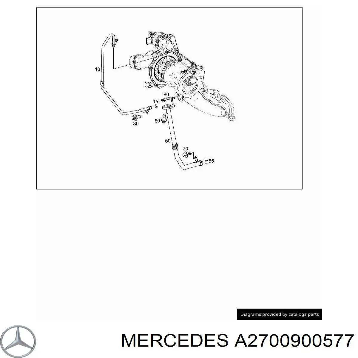 Трубка/шланг відводу масла від турбіни A2700900577 Mercedes