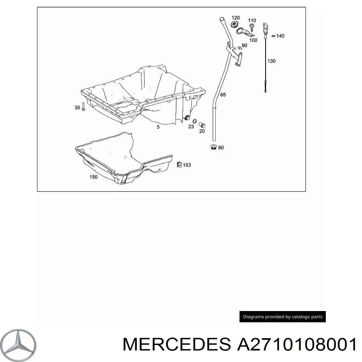 Направляюча щупа-індикатора рівня масла в двигуні A2710108001 Mercedes