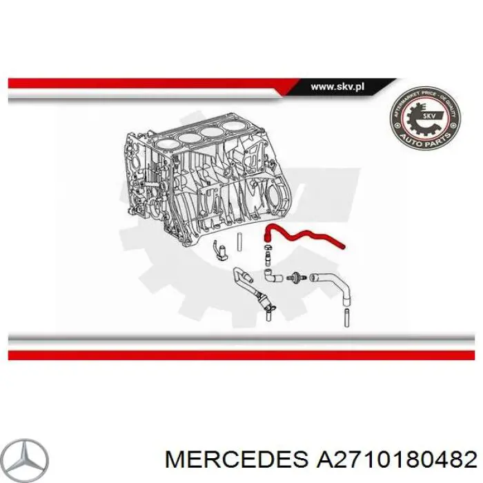 Трубка картера повітряна Mercedes A2710180482 ціна, від 5.67 USD