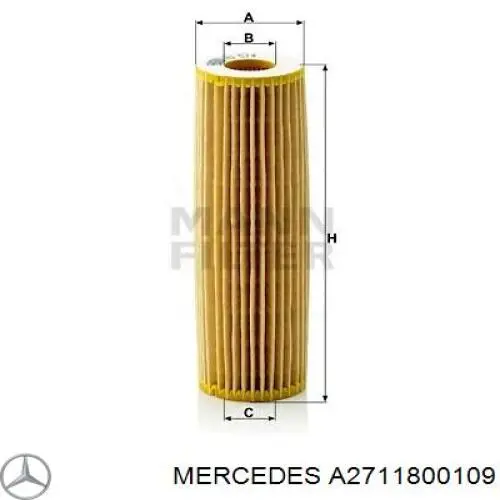 Масляний фільтр двигуна Mercedes A2711800109 ціна, від 8.48 USD