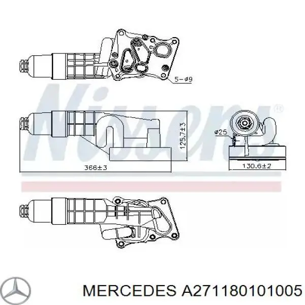 A271180101005 Mercedes корпус масляного фільтра