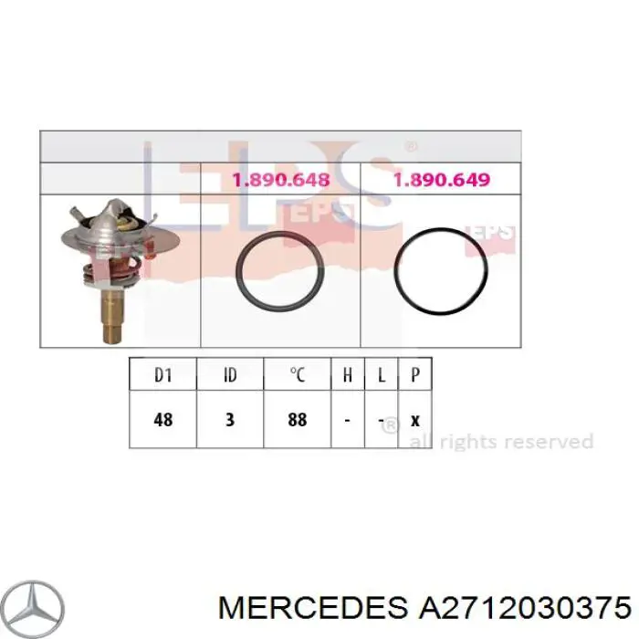 Купити A2712030375 Mercedes Термостат в корпусі