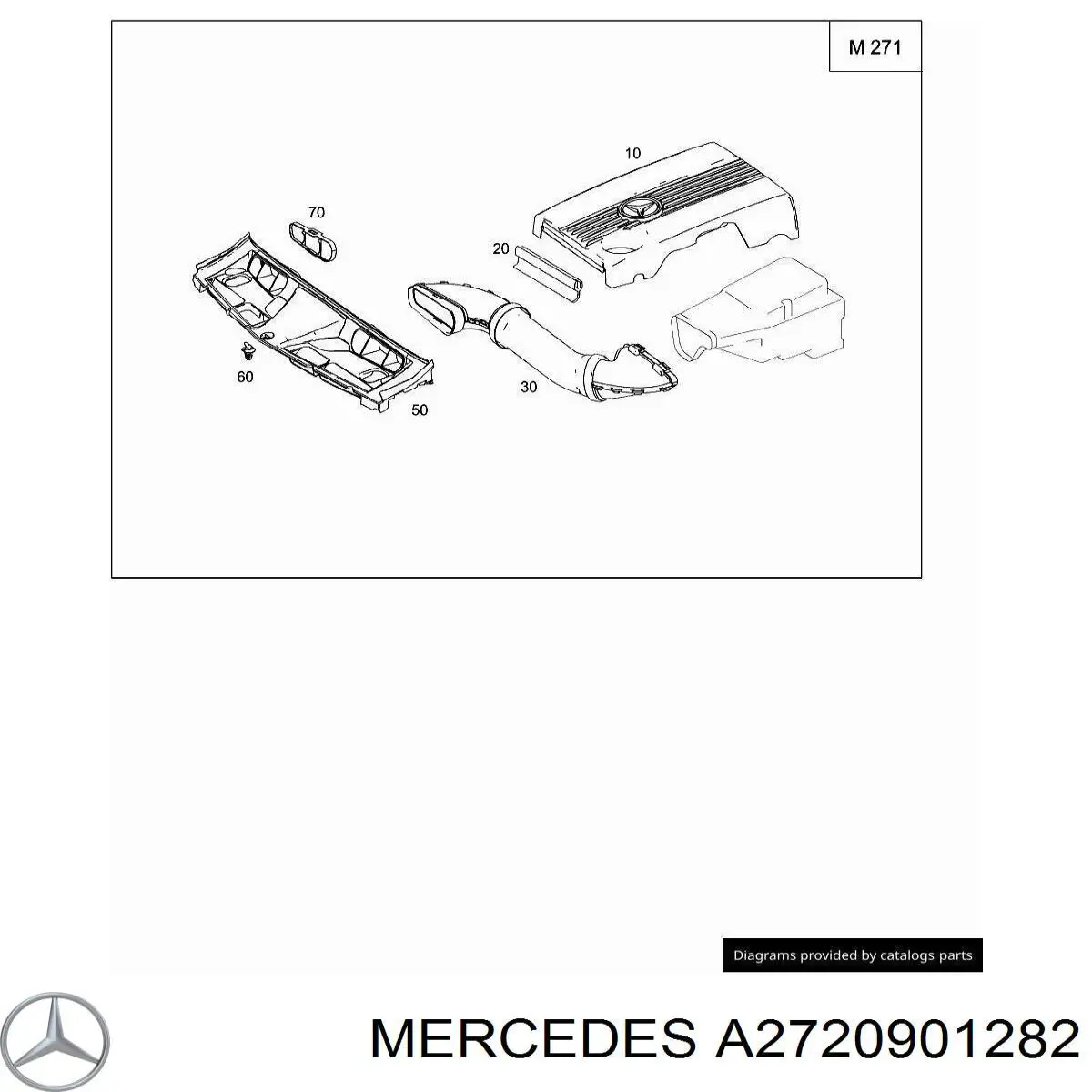 A2720901282 Mercedes повітрозабірник повітряного фільтра