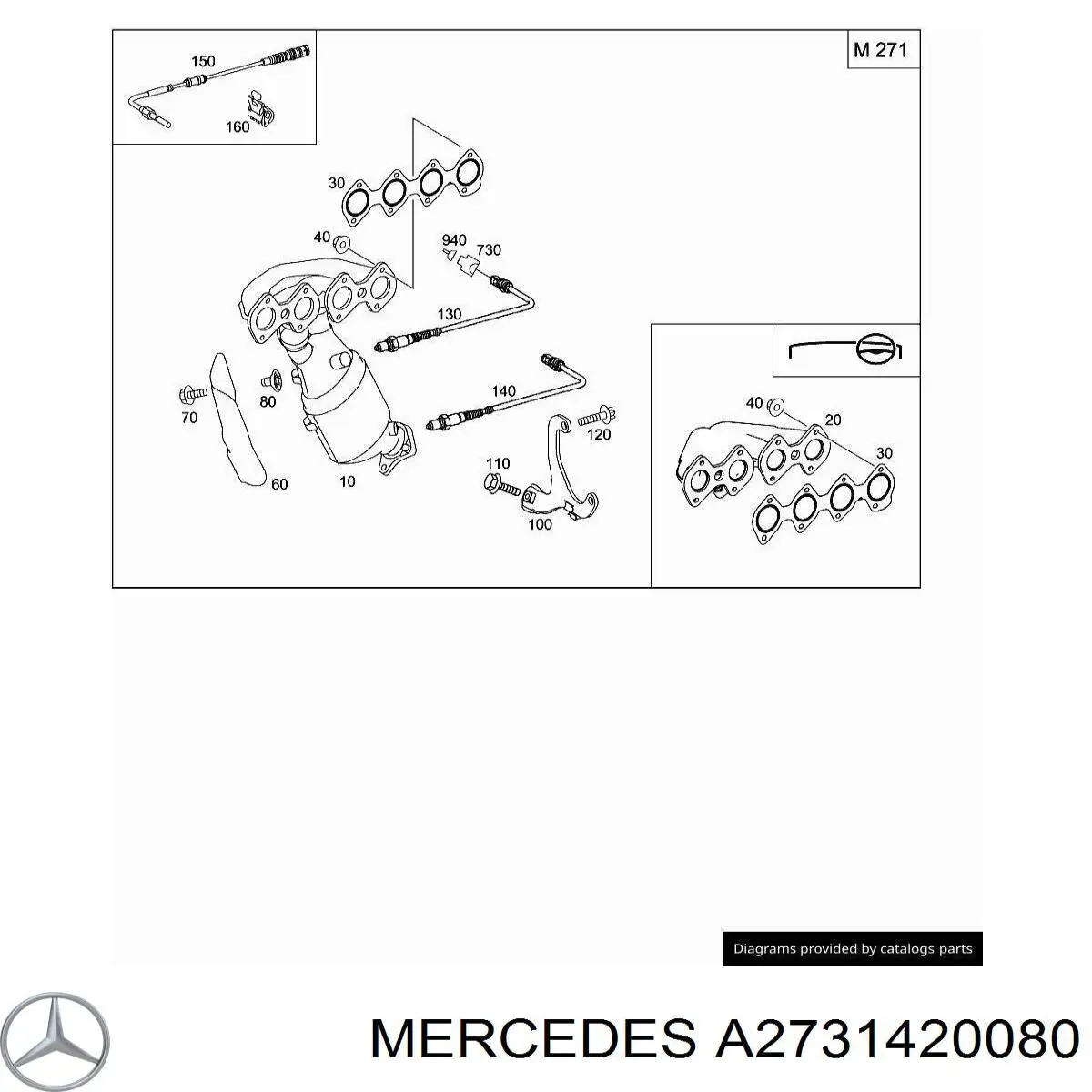 A2731420080 Mercedes Прокладка випускного колектора
