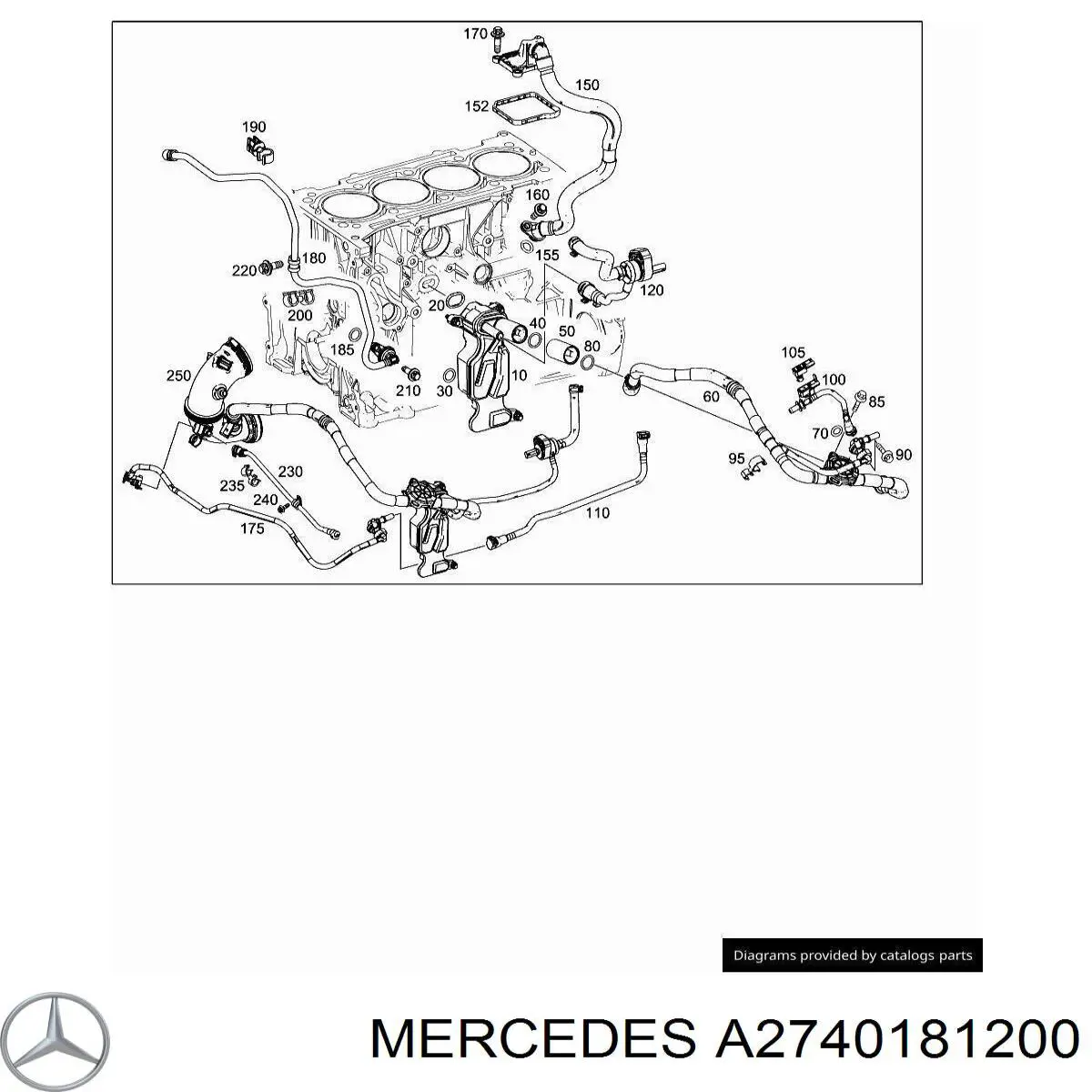 Трубка картера повітряна Mercedes A2740181200 ціна, від 60.80 USD