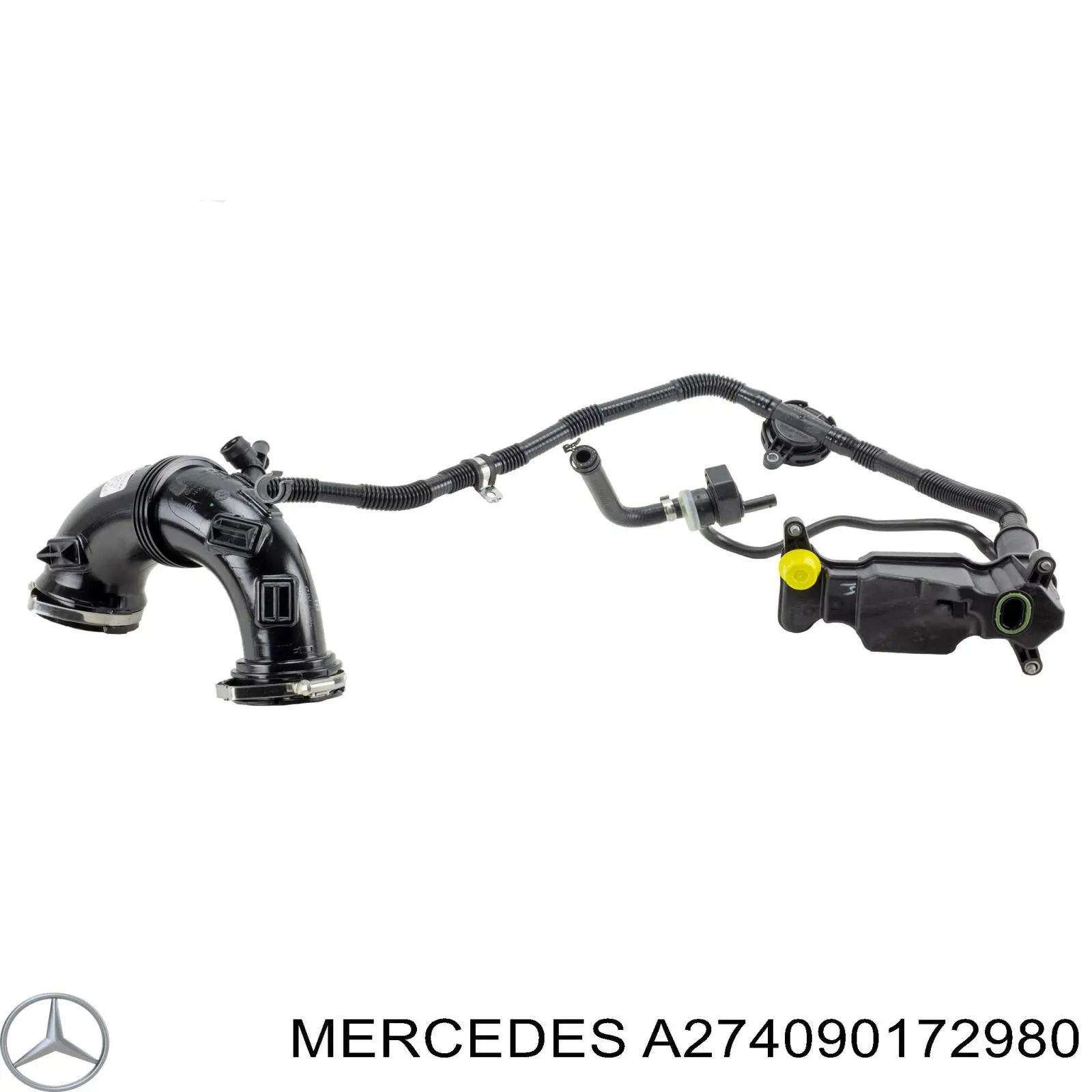 Патрубок повітряний, вхід в турбіну (наддув) Mercedes A274090172980 ціна, від 215.38 USD