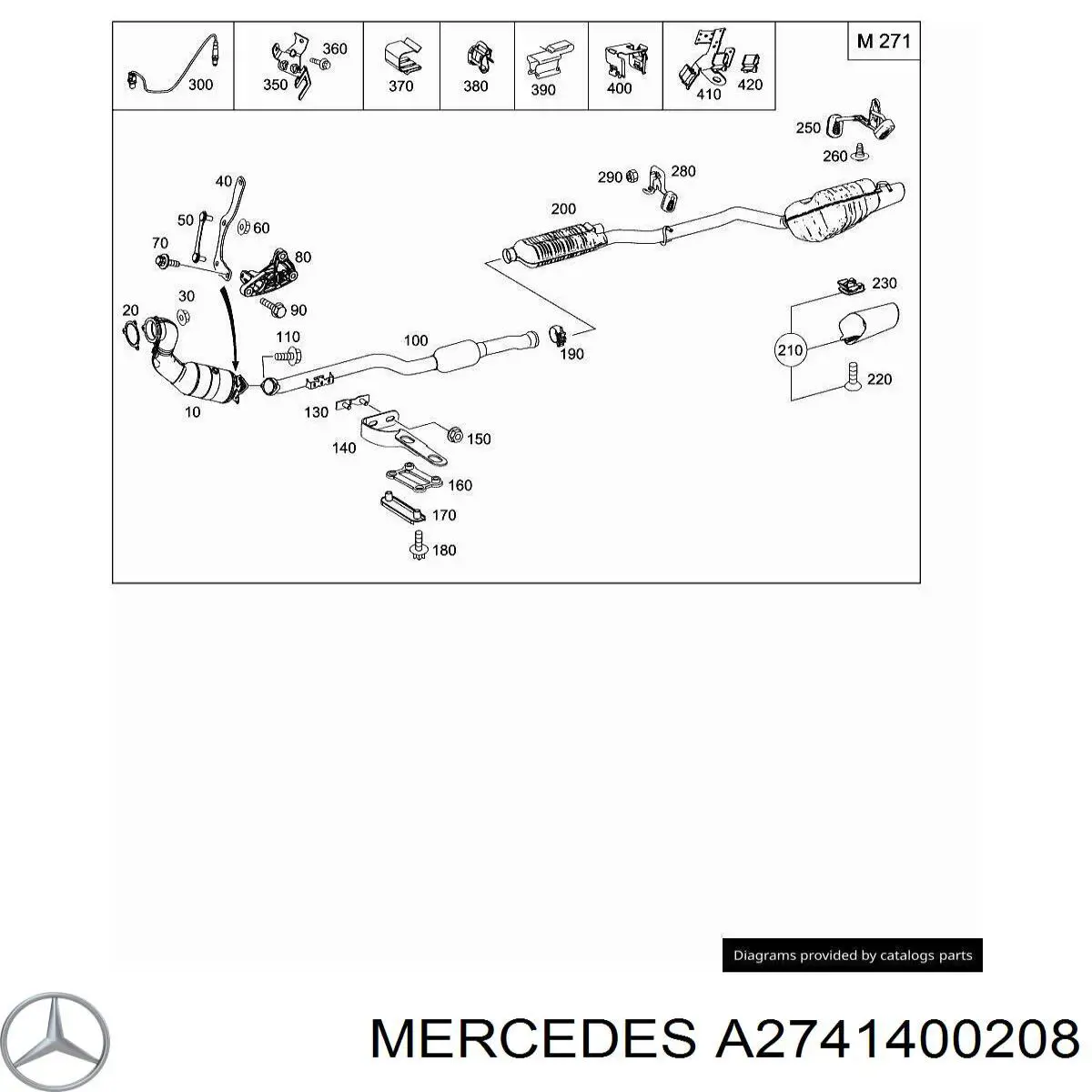 A2741400208 Mercedes Каталітичний нейтралізатор відпрацьованих газів
