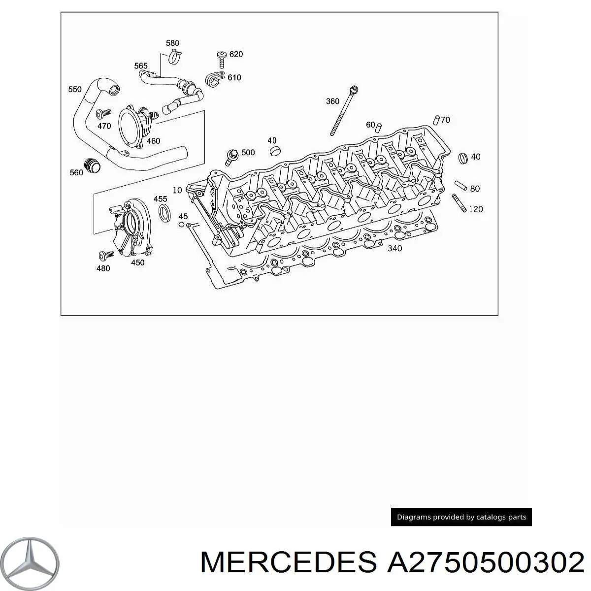 Корпус розподільчого валу Mercedes A2750500302 ціна, від 1013.54 USD