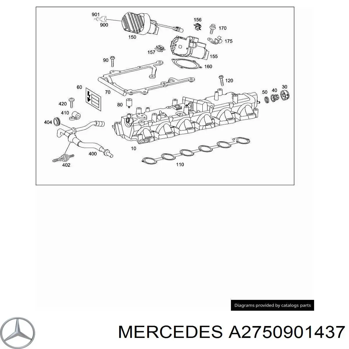 Колектор впускний Mercedes A2750901437 ціна, від 187.00 USD