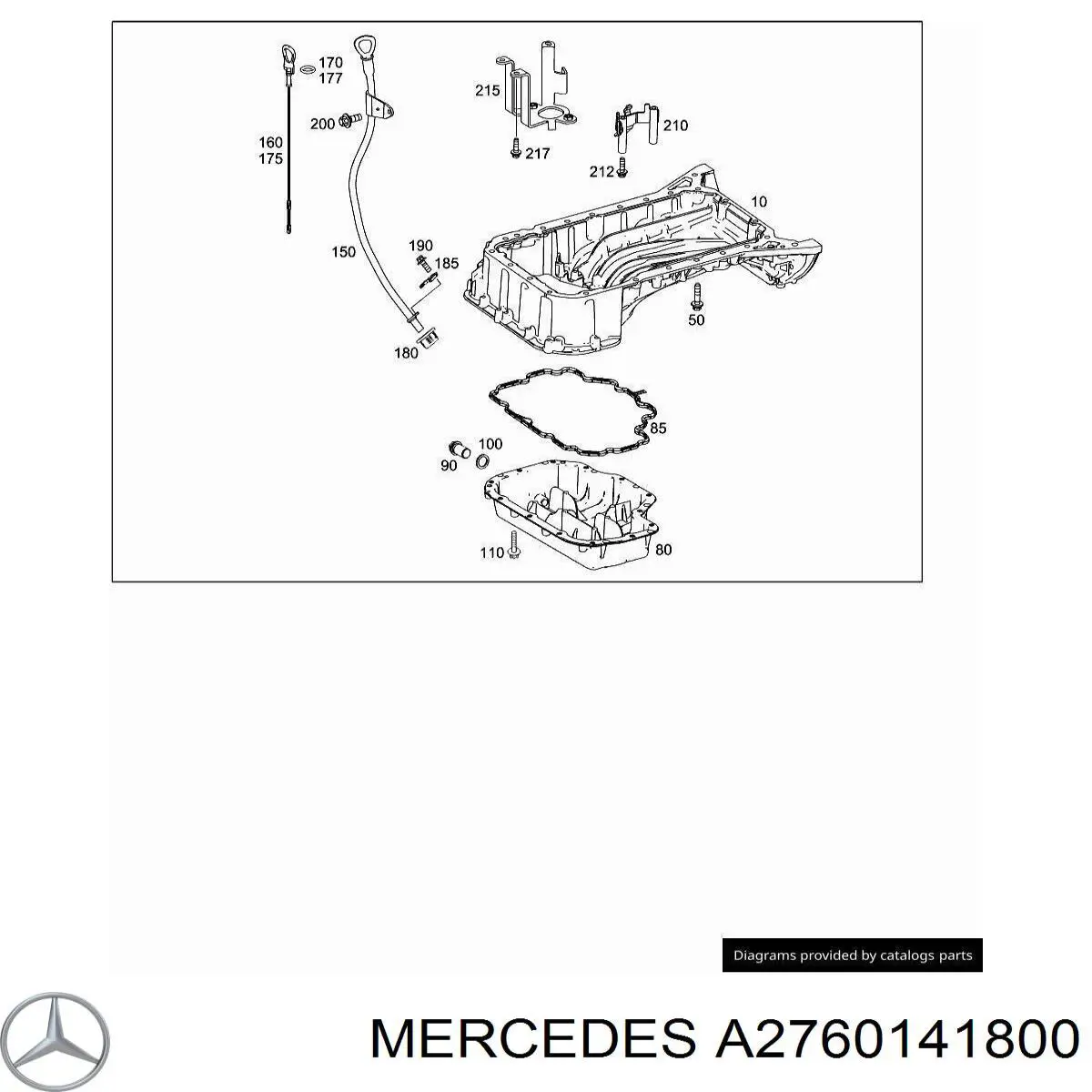 Прокладка піддону картера двигуна, нижня Mercedes A2760141800 ціна, від 19.41 USD